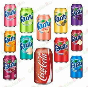Fanta Fizzy Drink Mixed Selection Pack 355ml 11 + 1 Coca Cola Vanilla Pack Of 12
